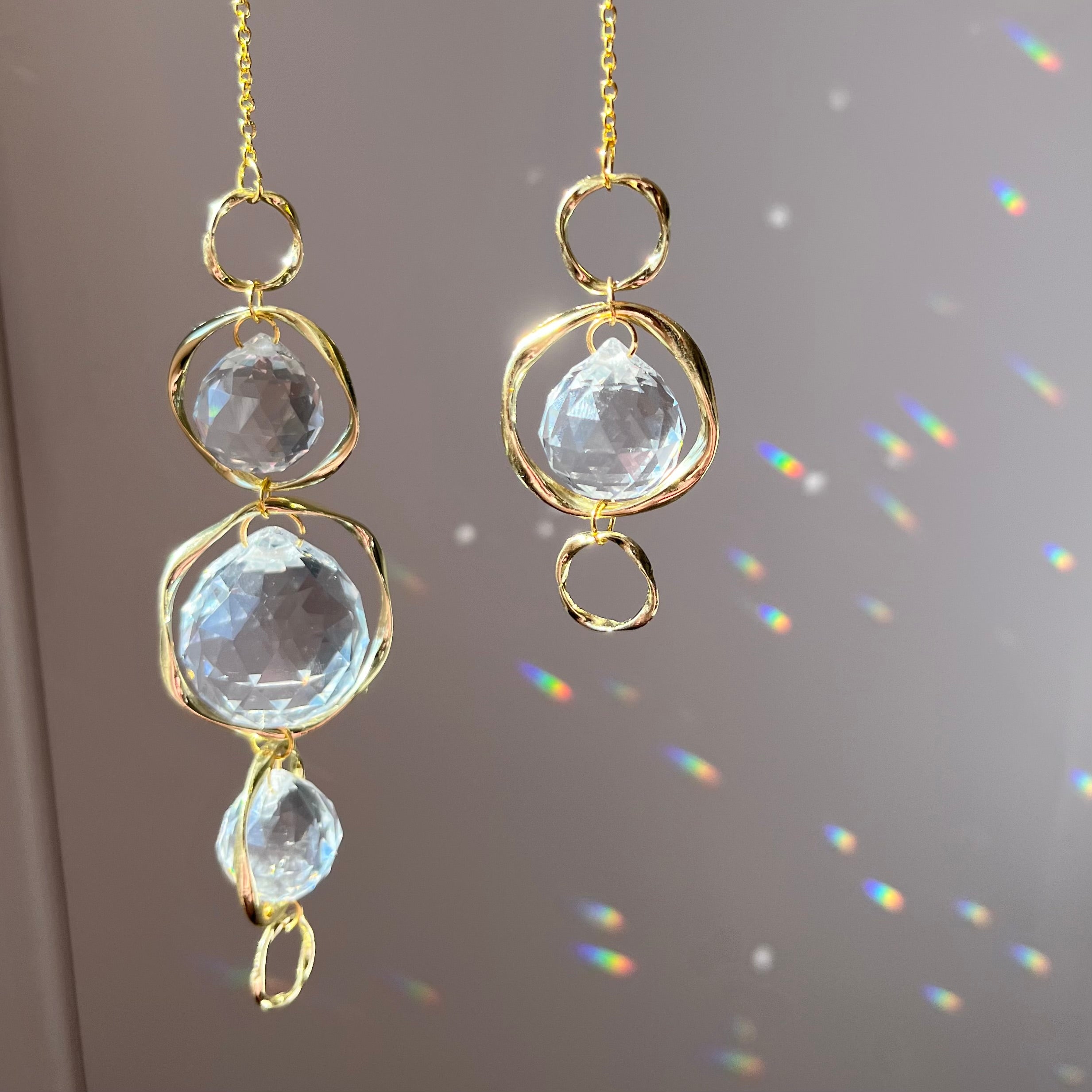 Golden Crystal Suncatcher Set